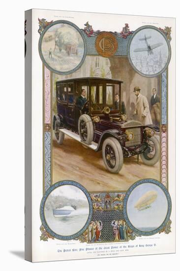 George V Enters the Royal Daimler-Samuel Begg-Stretched Canvas