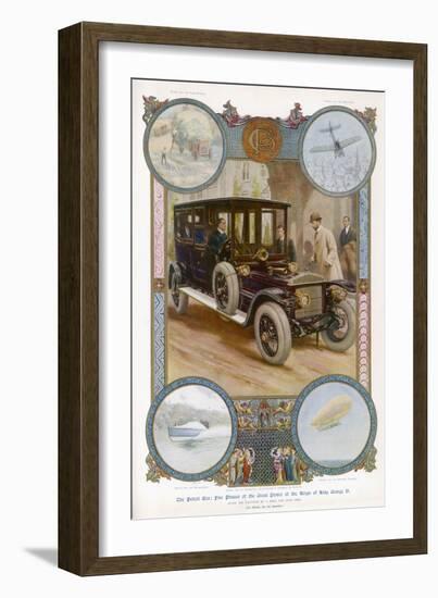 George V Enters the Royal Daimler-Samuel Begg-Framed Art Print