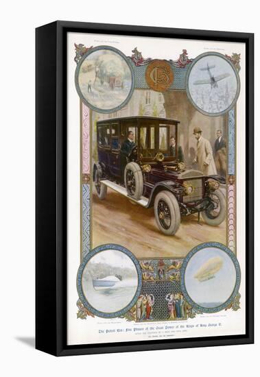 George V Enters the Royal Daimler-Samuel Begg-Framed Stretched Canvas