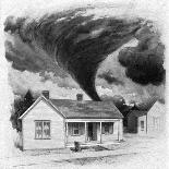 Tornado Approaches Kirksville, Missouri, 1889-George Varian-Framed Art Print