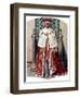 George VI in Coronation Robes: the Crimson Robe of State, with the Cap of Maintenance, 1937-Fortunino Matania-Framed Giclee Print