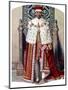 George VI in Coronation Robes: the Crimson Robe of State, with the Cap of Maintenance, 1937-Fortunino Matania-Mounted Giclee Print