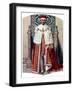 George VI in Coronation Robes: the Crimson Robe of State, with the Cap of Maintenance, 1937-Fortunino Matania-Framed Giclee Print