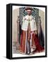 George VI in Coronation Robes: the Crimson Robe of State, with the Cap of Maintenance, 1937-Fortunino Matania-Framed Stretched Canvas