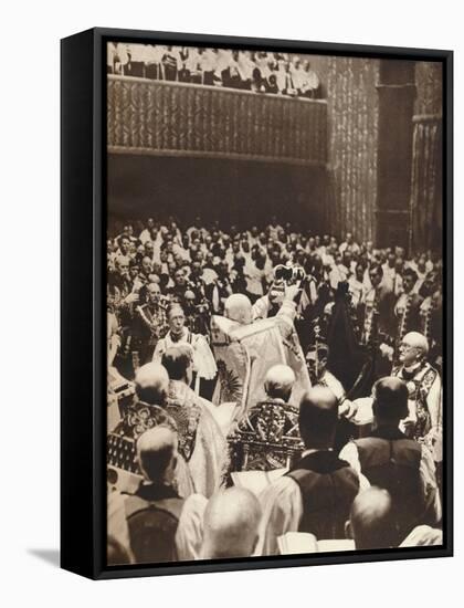 George Vi Is Crowned with St. Edwards Crown on the Day of His Coronation, 1937-null-Framed Stretched Canvas