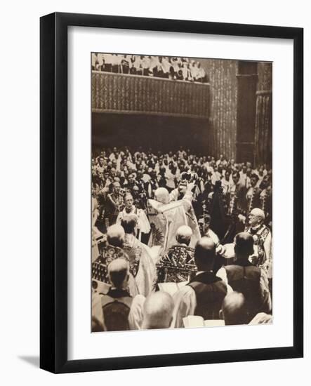 George Vi Is Crowned with St. Edwards Crown on the Day of His Coronation, 1937-null-Framed Photographic Print