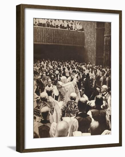 George Vi Is Crowned with St. Edwards Crown on the Day of His Coronation, 1937-null-Framed Photographic Print