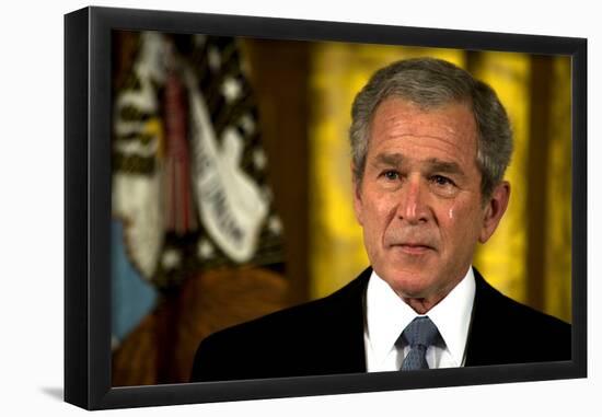 George W Bush (Crying) Art Poster Print-null-Framed Poster