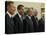 George W. Bush with Barack Obama and Former Presidents Bush, Clinton and Carter in Oval Office-null-Stretched Canvas