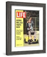 George Wallace in Wheelchair, About to Hit Tennis Ball, November 24, 1972-Bill Eppridge-Framed Photographic Print