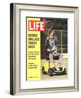 George Wallace in Wheelchair, About to Hit Tennis Ball, November 24, 1972-Bill Eppridge-Framed Photographic Print