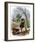 George Washington (1732-1799) Gardening in Mount Vernon in the Garden of His Residence, United Stat-null-Framed Giclee Print