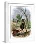 George Washington (1732-1799) Gardening in Mount Vernon in the Garden of His Residence, United Stat-null-Framed Giclee Print