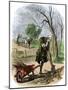 George Washington (1732-1799) Gardening in Mount Vernon in the Garden of His Residence, United Stat-null-Mounted Giclee Print