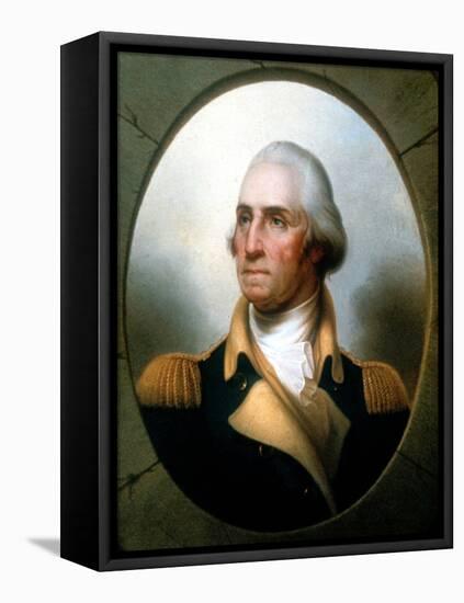 George Washington (1732-9), First President of United States (1789-9)-Rembrandt Peale-Framed Stretched Canvas