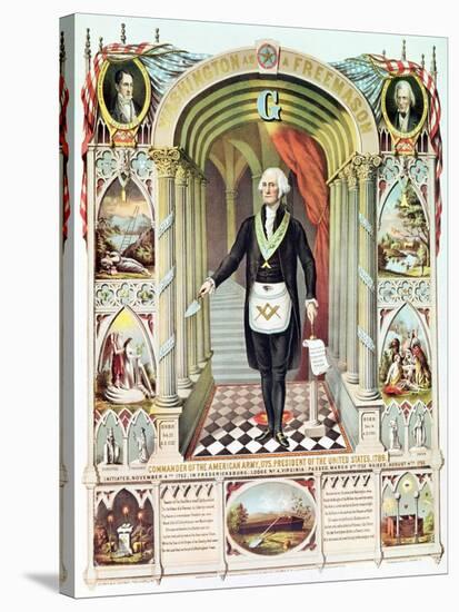 George Washington (1732-99) as a Freemason-null-Stretched Canvas