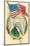 George Washington and Flag-null-Mounted Art Print