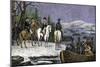 George Washington and His Continental Army Ferried across the Delaware River, c.1776-null-Mounted Giclee Print