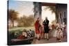 George Washington and Marquis de Lafayette at Mount Vernon.-Vernon Lewis Gallery-Stretched Canvas