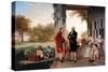George Washington and Marquis de Lafayette at Mount Vernon.-Vernon Lewis Gallery-Stretched Canvas