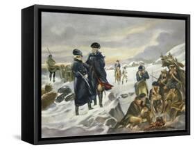 George Washington and Marquis Lafayette at Valley Forge after Alonzo Chappel-null-Framed Stretched Canvas