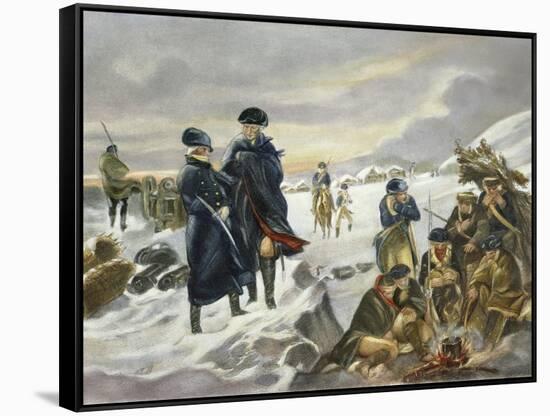 George Washington and Marquis Lafayette at Valley Forge after Alonzo Chappel-null-Framed Stretched Canvas