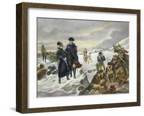 George Washington and Marquis Lafayette at Valley Forge after Alonzo Chappel-null-Framed Giclee Print