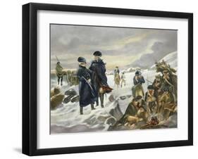 George Washington and Marquis Lafayette at Valley Forge after Alonzo Chappel-null-Framed Giclee Print