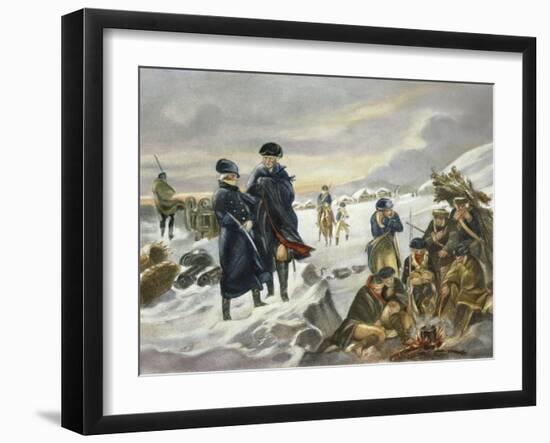 George Washington and Marquis Lafayette at Valley Forge after Alonzo Chappel-null-Framed Giclee Print