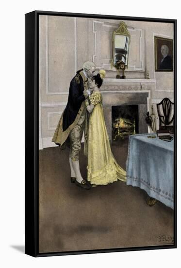 George Washington and Nellie Custis-Howard Pyle-Framed Stretched Canvas