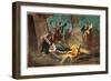 George Washington and Wife Visiting Troops-null-Framed Giclee Print