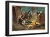 George Washington and Wife Visiting Troops-null-Framed Giclee Print