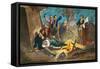 George Washington and Wife Visiting Troops-null-Framed Stretched Canvas