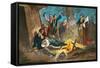 George Washington and Wife Visiting Troops-null-Framed Stretched Canvas