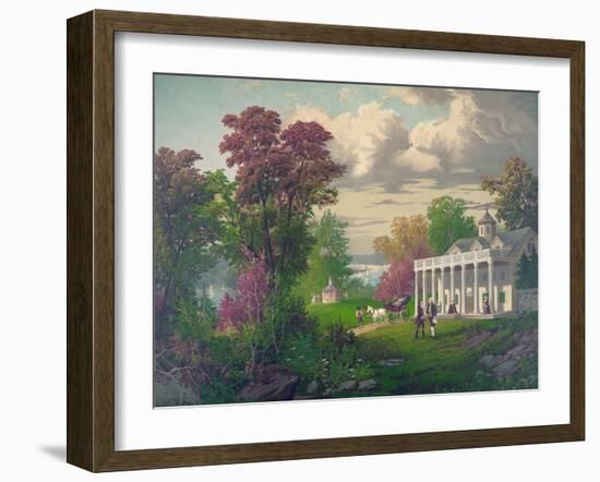 George Washington Arriving at Mount Vernon-null-Framed Giclee Print