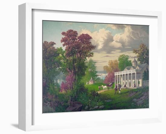 George Washington Arriving at Mount Vernon-null-Framed Giclee Print