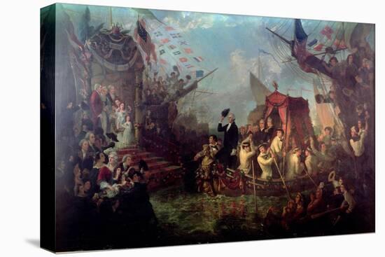 George Washington Arriving in New York City, April 30, 1789-Arsene Hippolyte Rivey-Stretched Canvas