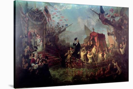 George Washington Arriving in New York City, April 30, 1789-Arsene Hippolyte Rivey-Stretched Canvas