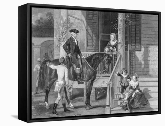 George Washington at Home with Family-null-Framed Stretched Canvas