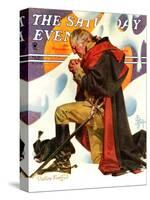 "George Washington at Valley Forge," Saturday Evening Post Cover, February 23, 1935-Joseph Christian Leyendecker-Stretched Canvas