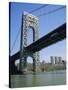 George Washington Bridge and Little Red Lighthouse, New York, USA-Geoff Renner-Stretched Canvas