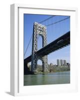 George Washington Bridge and Little Red Lighthouse, New York, USA-Geoff Renner-Framed Photographic Print