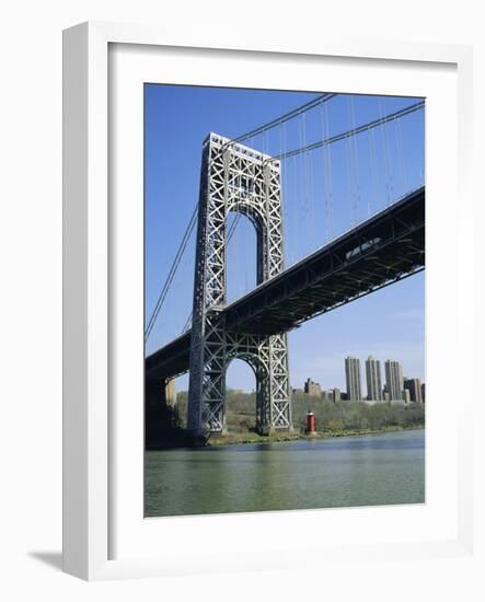 George Washington Bridge and Little Red Lighthouse, New York, USA-Geoff Renner-Framed Photographic Print