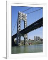 George Washington Bridge and Little Red Lighthouse, New York, USA-Geoff Renner-Framed Photographic Print