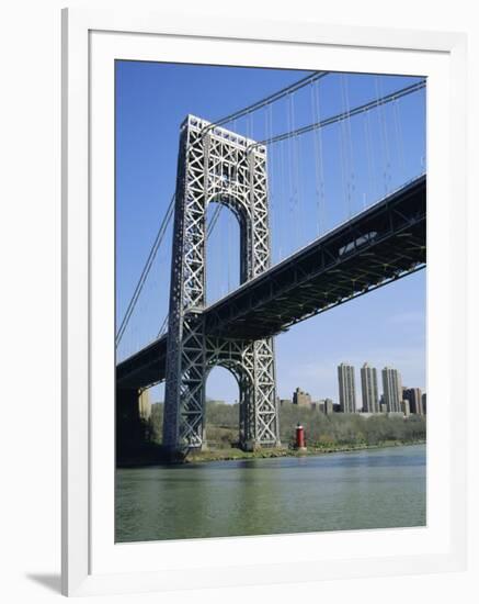 George Washington Bridge and Little Red Lighthouse, New York, USA-Geoff Renner-Framed Photographic Print