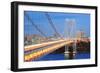 George Washington Bridge at Dusk over Hudson River.-Songquan Deng-Framed Photographic Print