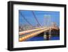 George Washington Bridge at Dusk over Hudson River.-Songquan Deng-Framed Photographic Print