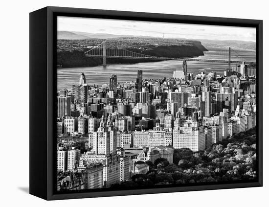 George Washington Bridge at Sunset from Central Park and Hudson River, Manhattan, New York-Philippe Hugonnard-Framed Stretched Canvas