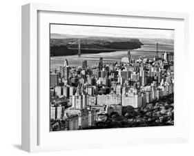 George Washington Bridge at Sunset from Central Park and Hudson River, Manhattan, New York-Philippe Hugonnard-Framed Premium Photographic Print