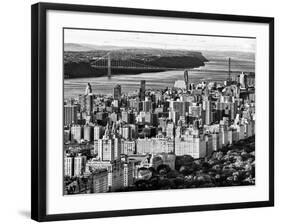 George Washington Bridge at Sunset from Central Park and Hudson River, Manhattan, New York-Philippe Hugonnard-Framed Photographic Print